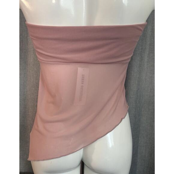 Urban Outfitters UO NWT Y2K Asymmetrical Sheer Tube Top Pink Small - Picture 14 of 16